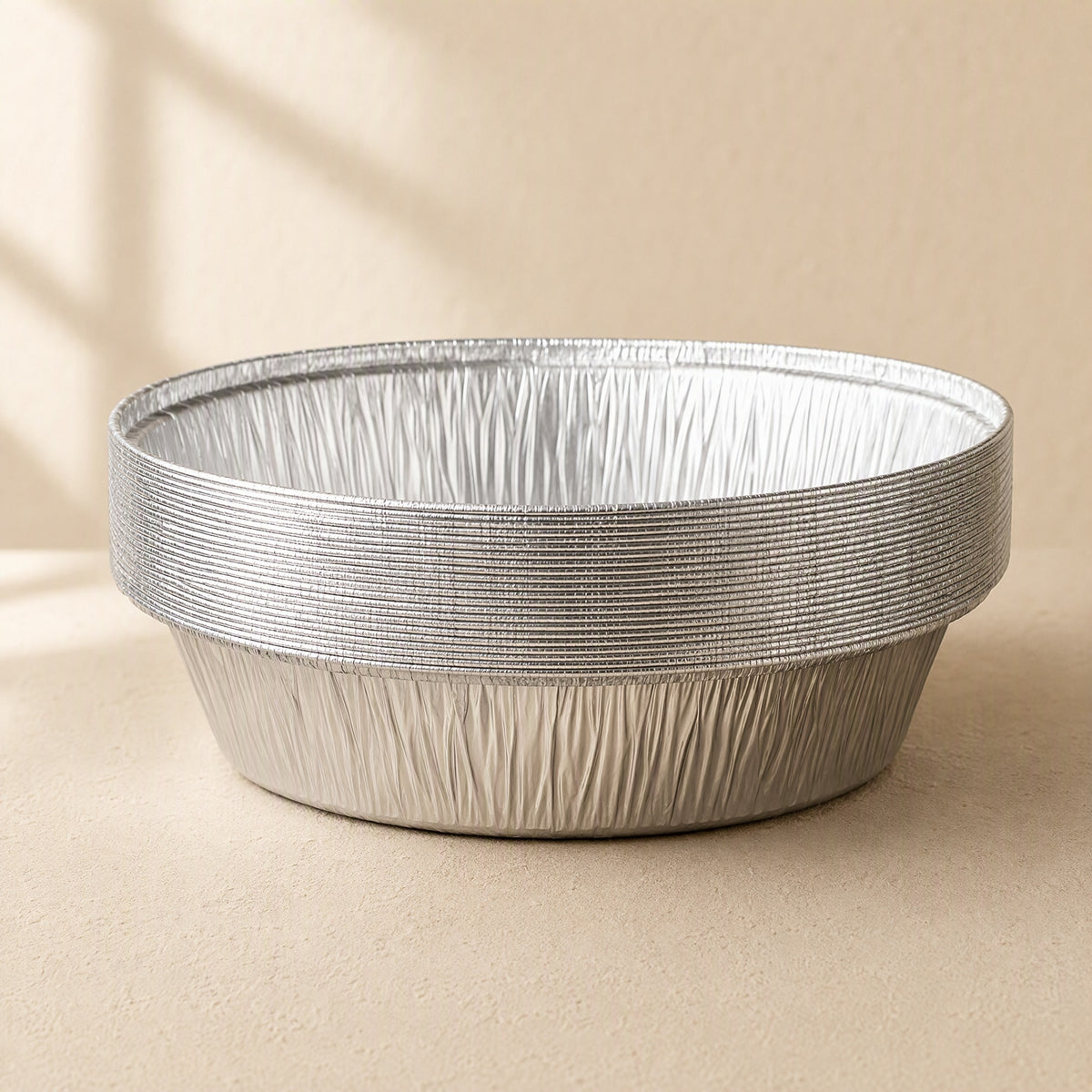 Foilnest™ Round Aluminum Foil Air Fryer Tray, material and detail close-up