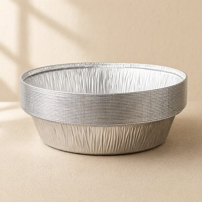 Foilnest™ Round Aluminum Foil Air Fryer Tray, material and detail close-up