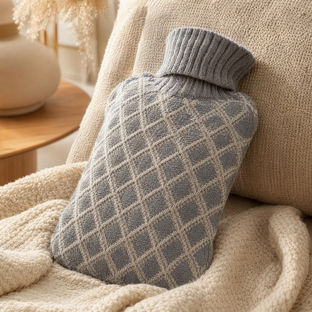 Snugheat™ Rubber Water-Injection Hot Water Bottle, styled close view