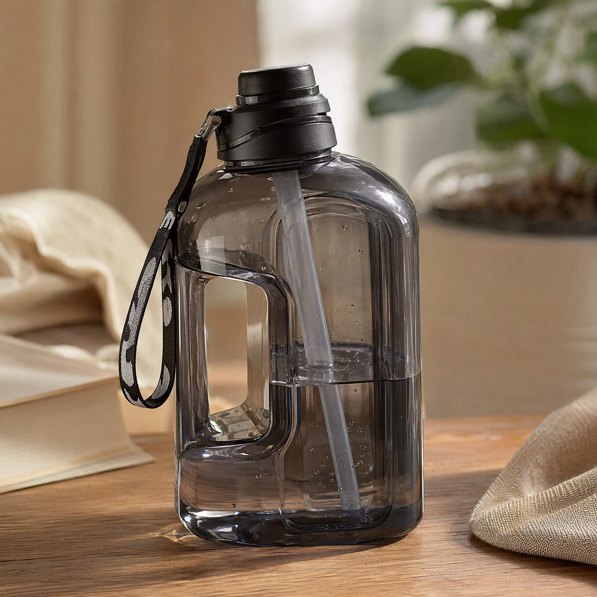 Strawgulp™ Large Capacity Straw Water Bottle, styled close view