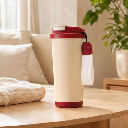 Brewwarm™ Stainless Steel Insulated Coffee Cup in a calm home setting