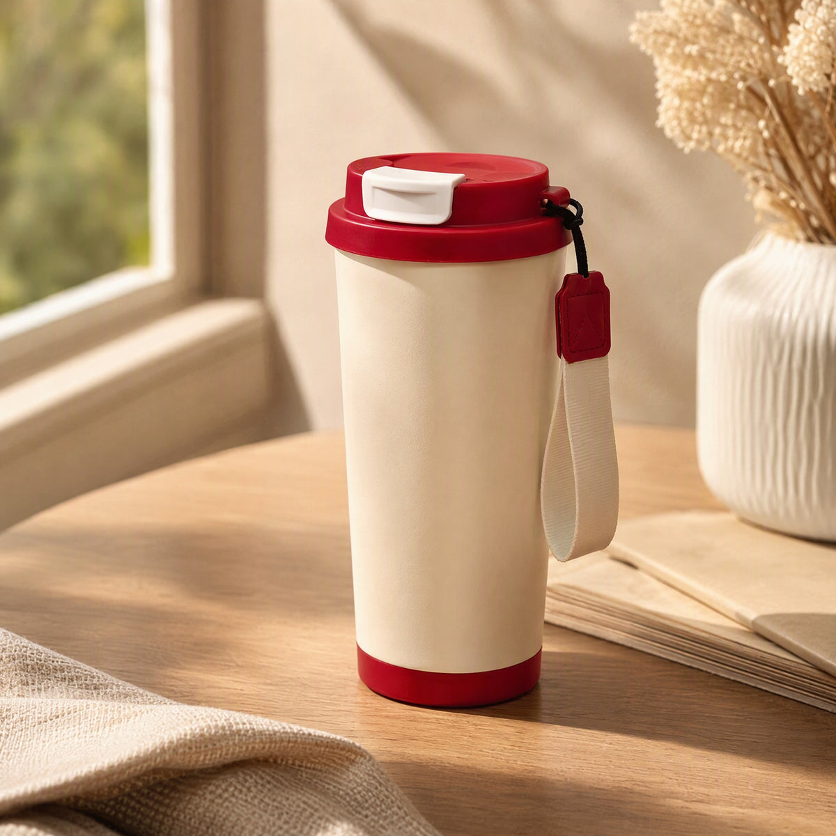 Brewwarm™ Stainless Steel Insulated Coffee Cup, styled close view