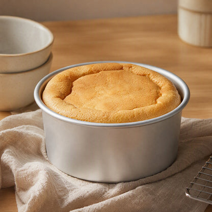 Liftbake™ Carbon Steel Removable Bottom Cake Mold, styled close view