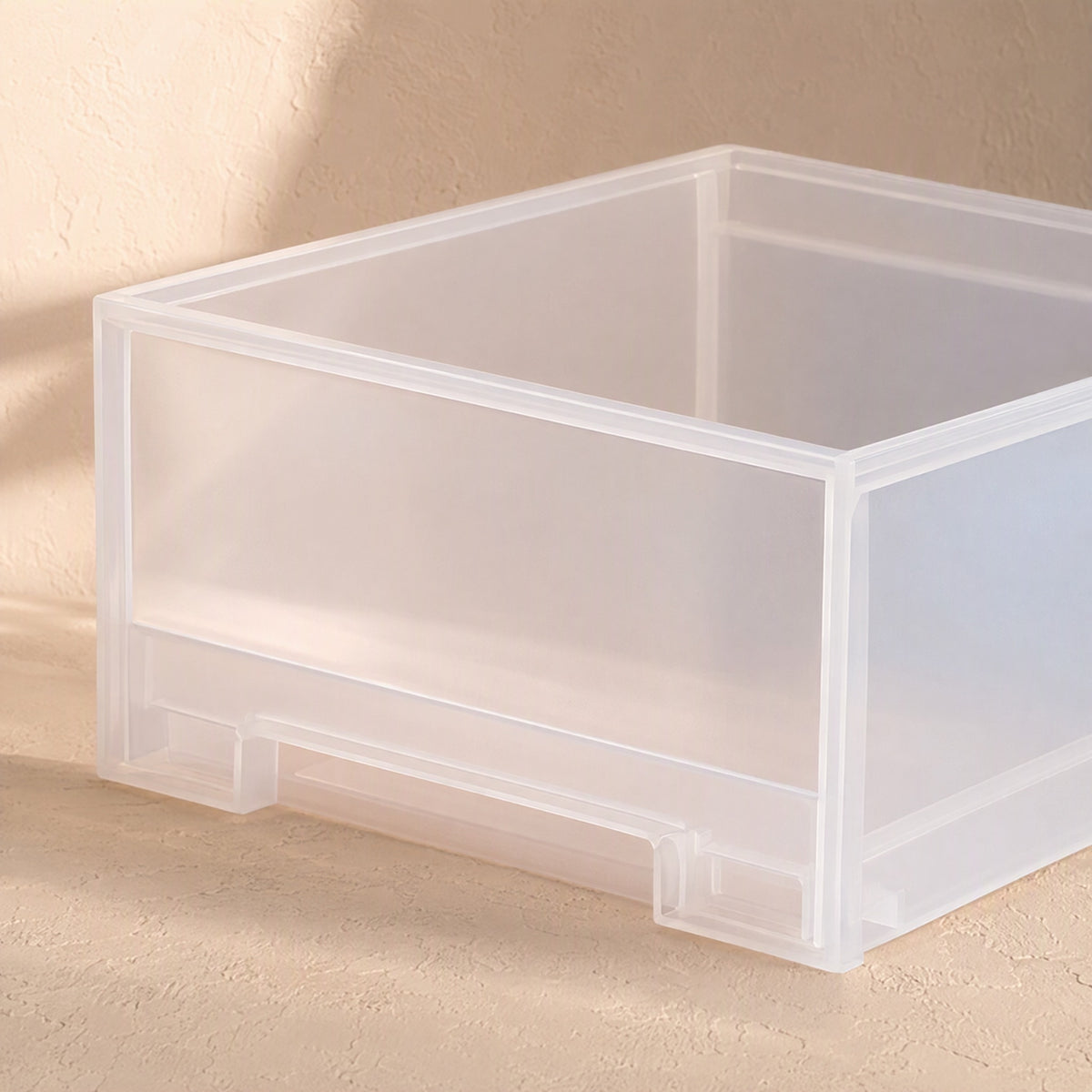 Drawerstack™ Stackable Plastic Drawer Storage Box, material and detail close-up