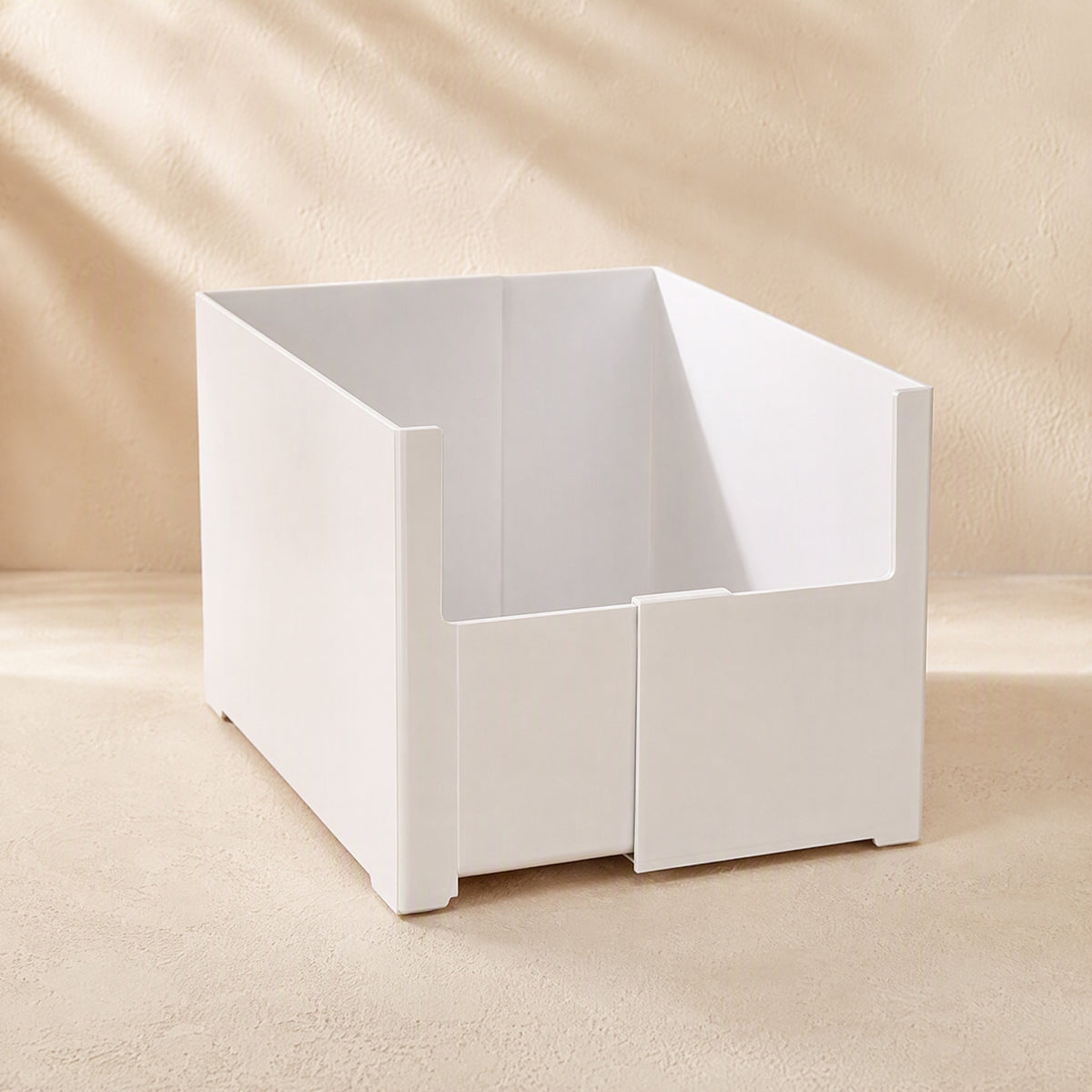 Stackwell™ ABS Plastic Stackable Storage Box, material and detail close-up