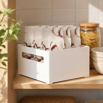 Stackwell™ ABS Plastic Stackable Storage Box in a calm home setting