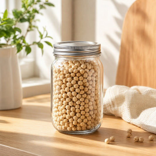 Jarbright™ Sodium-Calcium Glass Storage Jar in a calm home setting