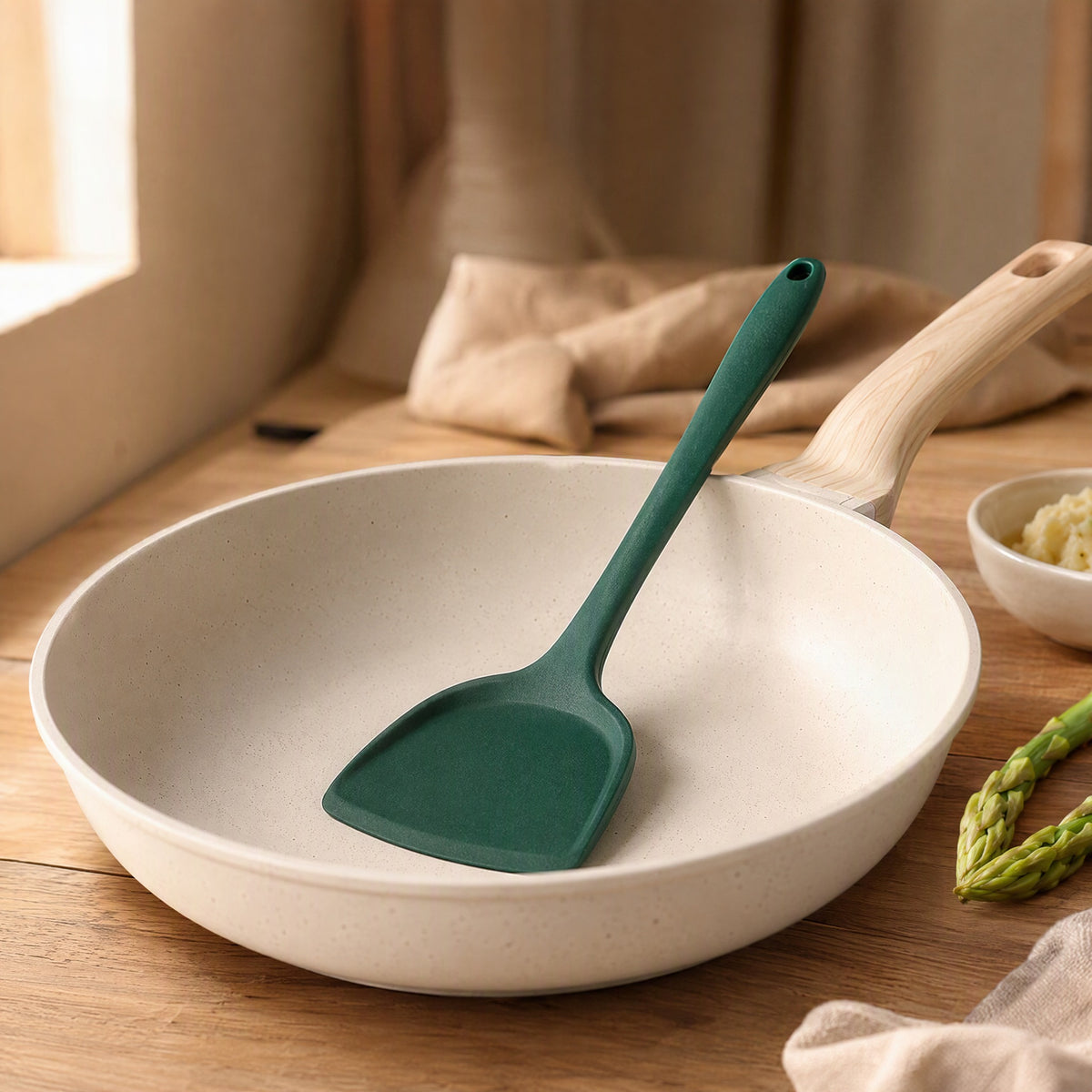 Flipstir™ Silicone Cooking Spatula, styled close view