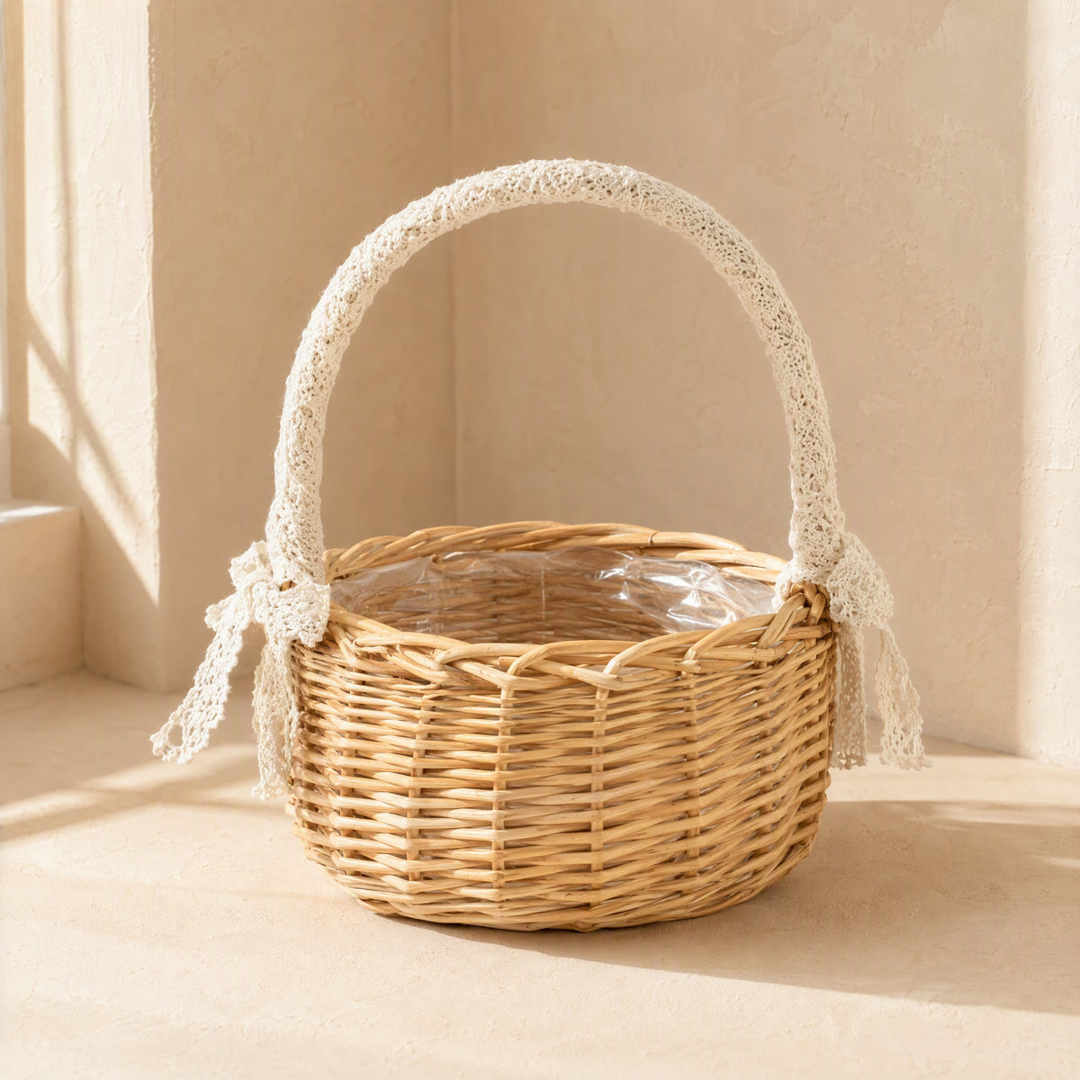 Strawloom™ Straw Woven Flower Basket