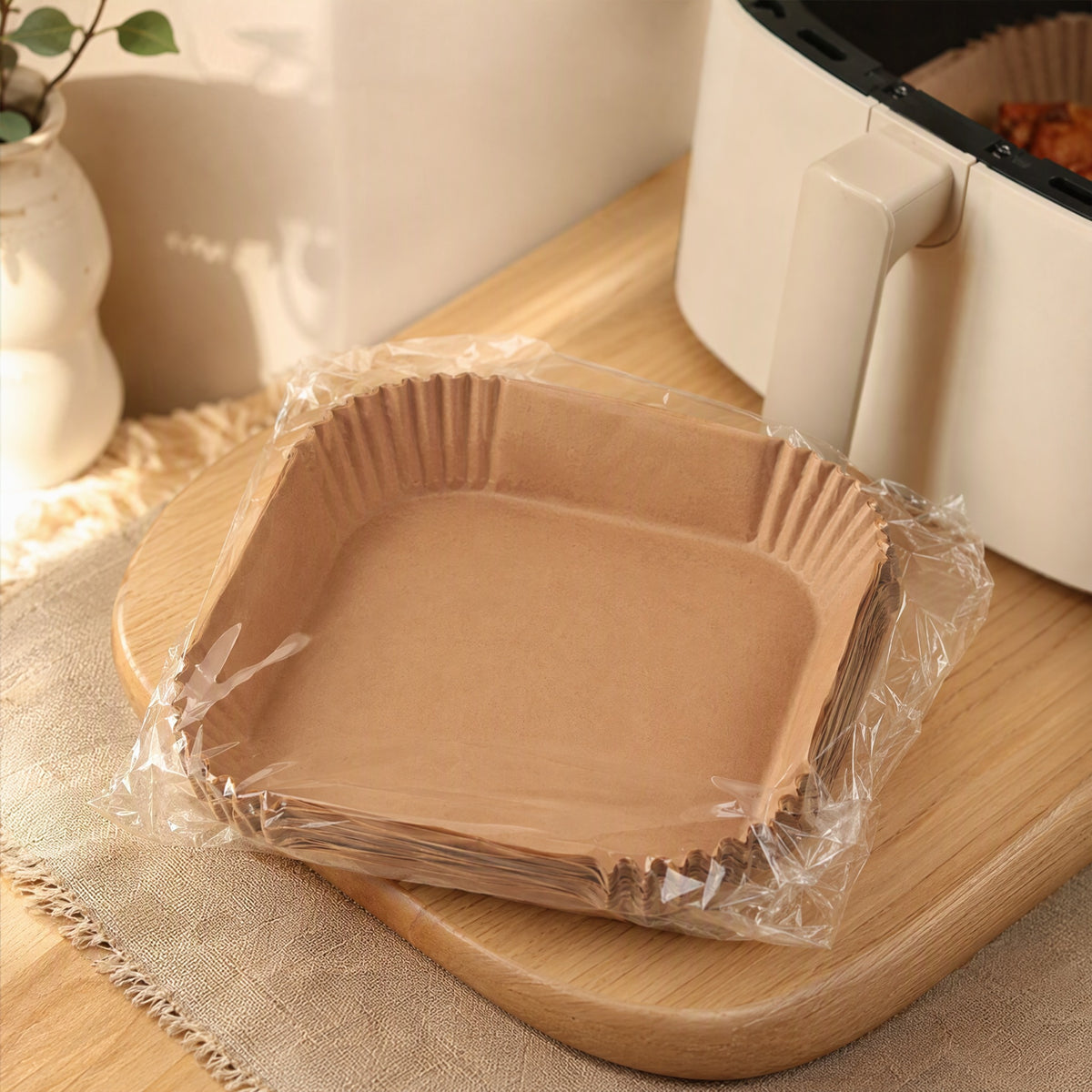 Pancrisp™ Air Fryer Paper Tray, styled close view