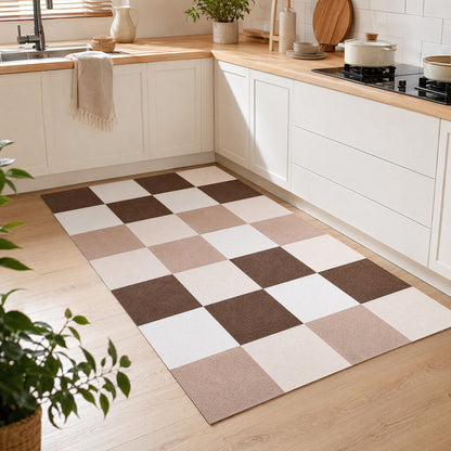 Stepweave™ Polyester Square Floor Mat in a calm home setting
