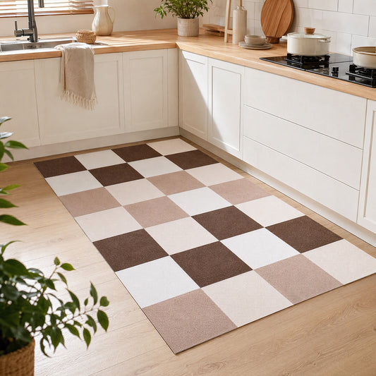Stepweave™ Polyester Square Floor Mat in a calm home setting