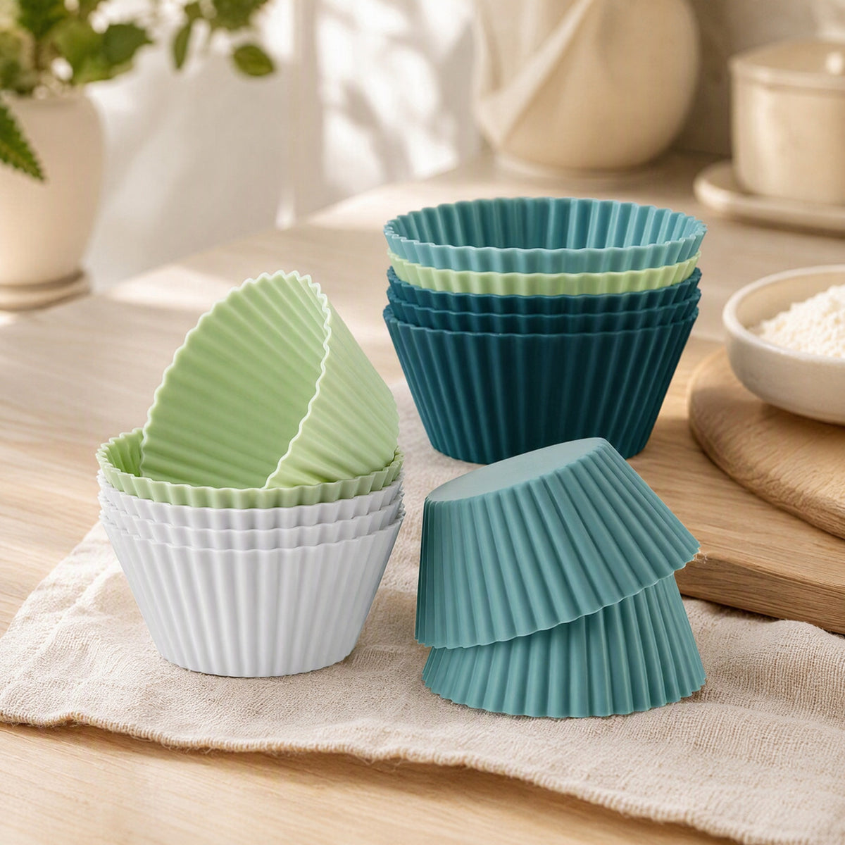 Cupbake™ Silicone Muffin Cups in a calm home setting