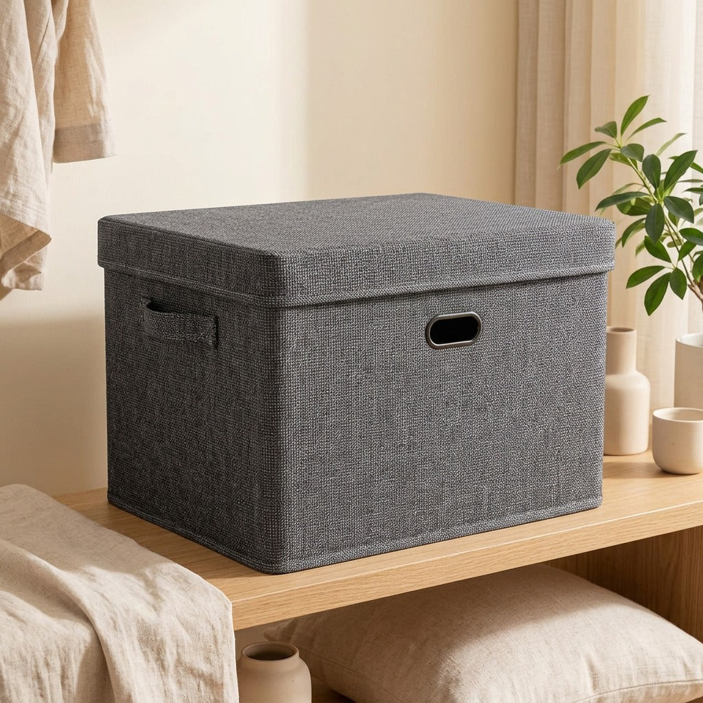 Foldcloth™ Foldable Cloth Storage Box in a calm home setting