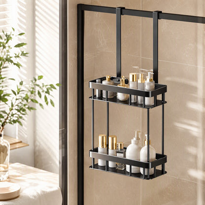 Tileperch™ Hole-Free Bathroom Storage Rack in a calm home setting