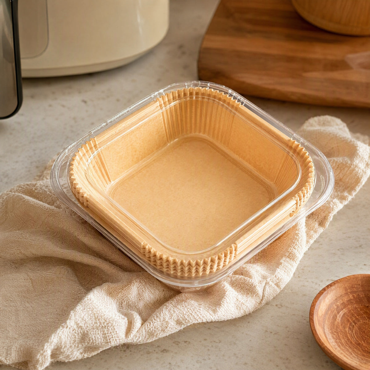 Fryshield™ Greaseproof Air Fryer Paper, styled close view