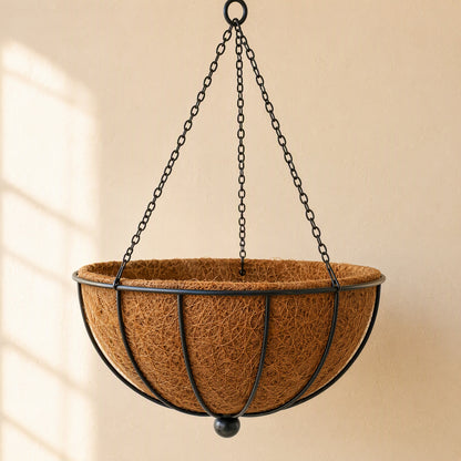 Hangbloom™ Iron Hanging Basket Flower Pot, material and detail close-up