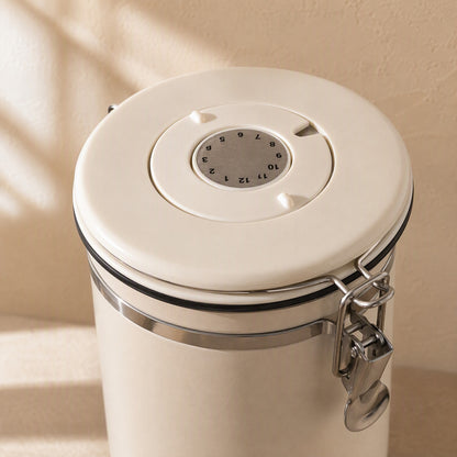 Beanseal™ Stainless Steel Coffee Canister, material and detail close-up