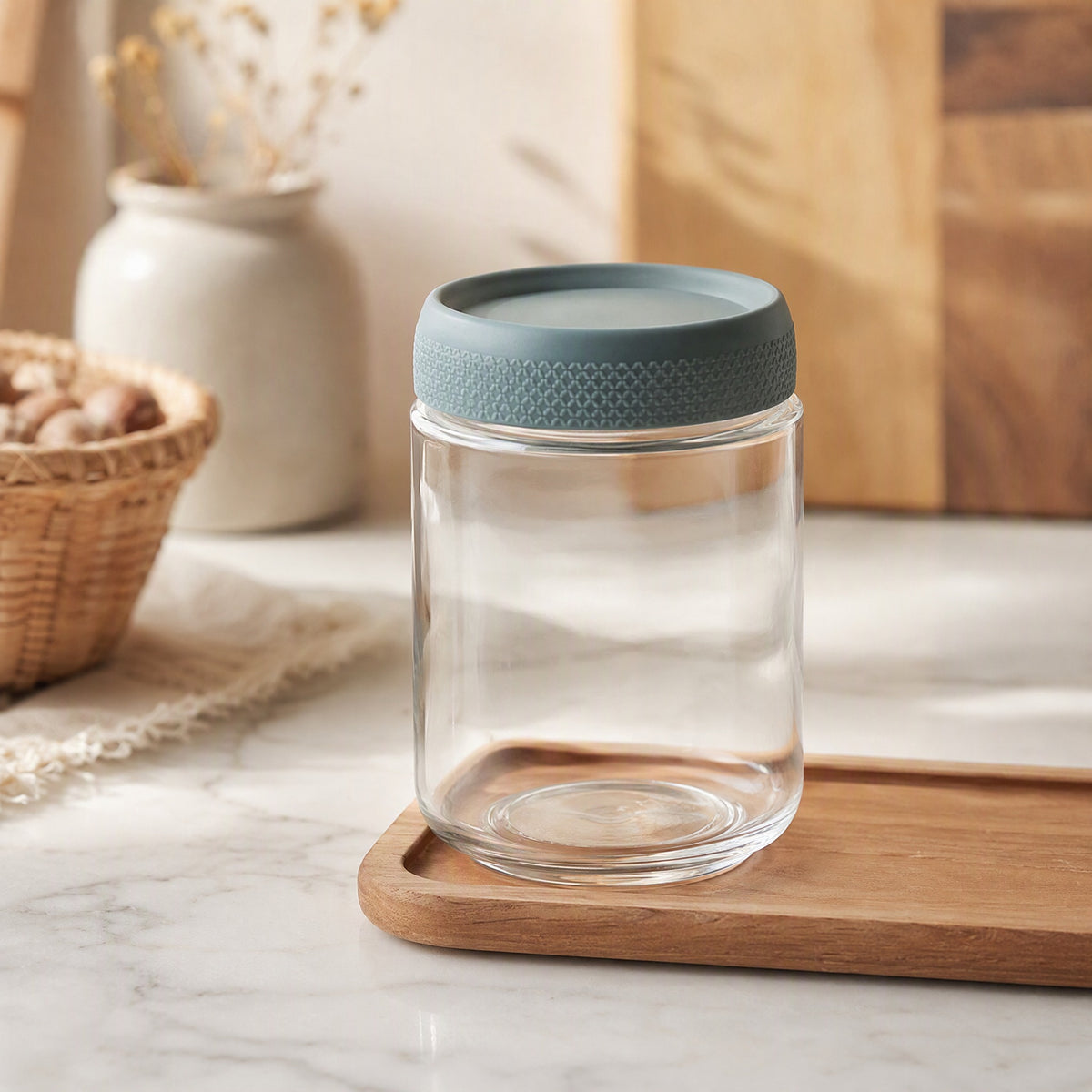 Jarshine™ Glass Kitchen Storage Jar, styled close view