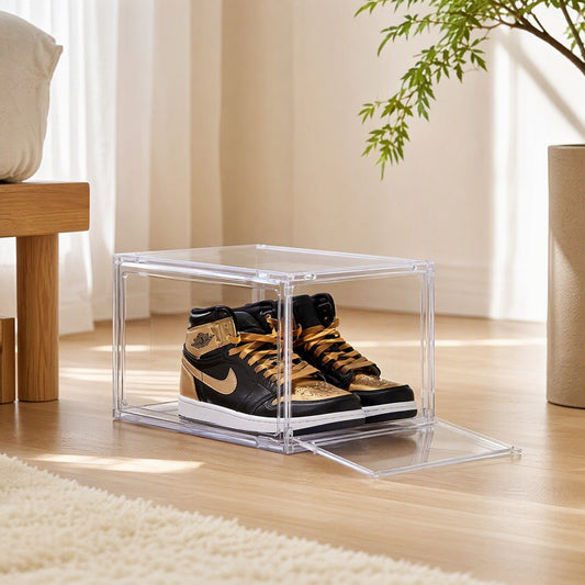 Shoesight™ Transparent Shoe Storage Box in a calm home setting
