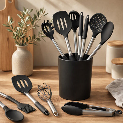Cookglide™ Silicone Kitchen Utensil Set, styled close view