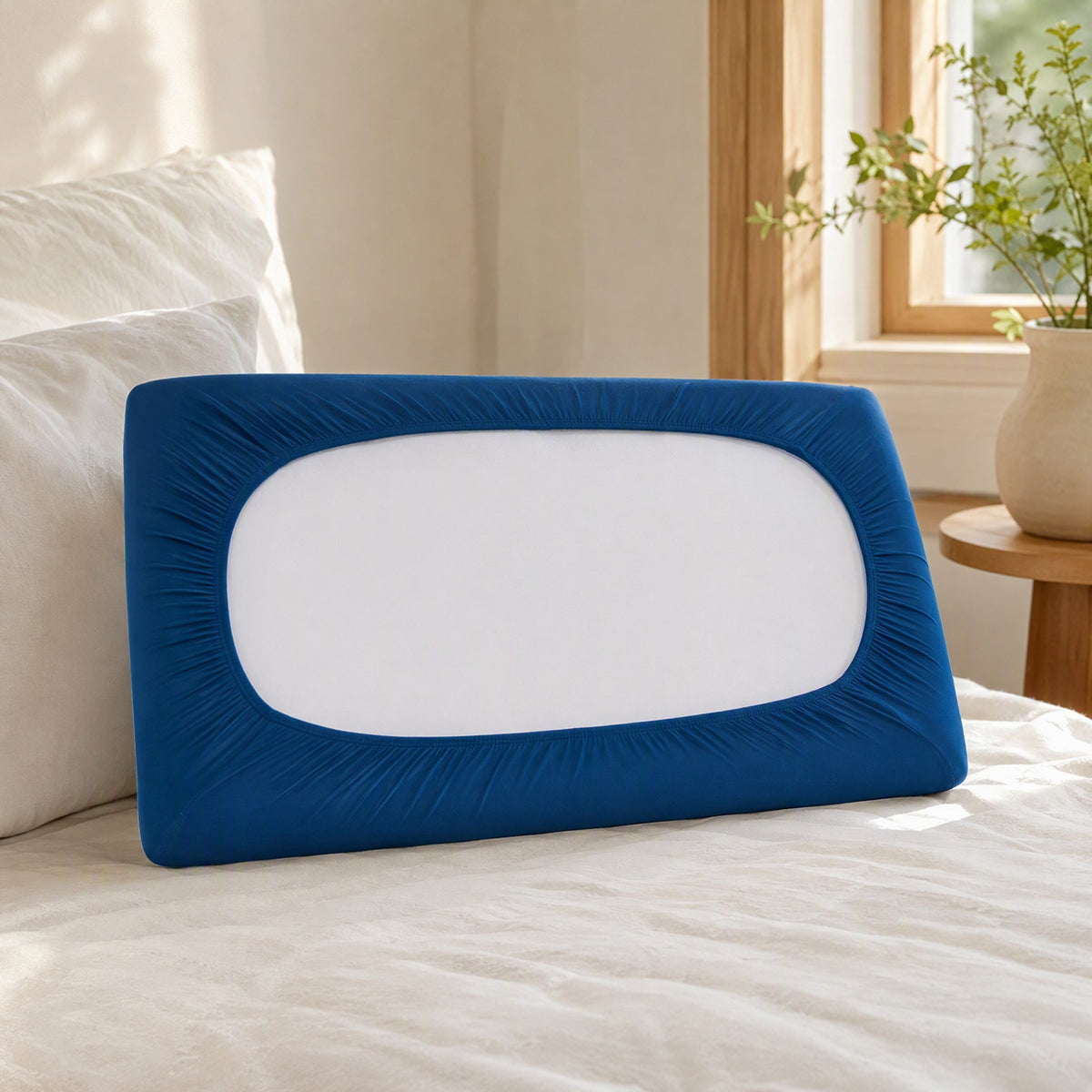 Chillcoat™ Nylon-Coated Cooling Pillowcase in a calm home setting