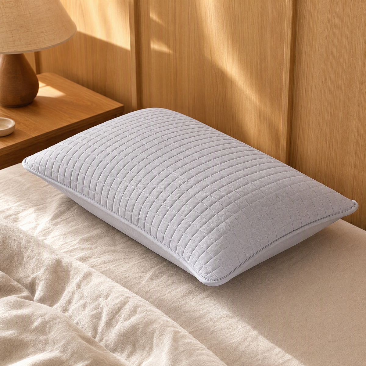Washweft™ Washable Polyester Pillow Cover, styled close view
