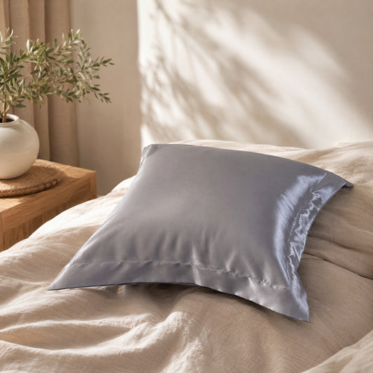Pillowgleam™ Polyester Satin Square Pillowcase in a calm home setting