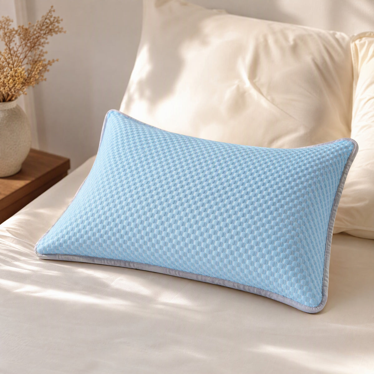 Cloudweft™ Polyester Fiber Pillowcase, styled close view