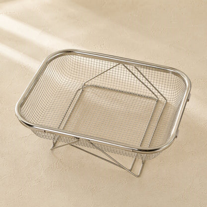 Rinsebin™ Stainless Steel Sink Draining Basket, material and detail close-up