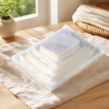 Peekseal™ Transparent Plastic Vacuum Storage Bags in a calm home setting