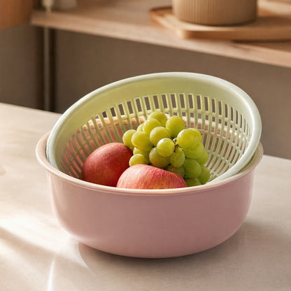 Rinserack™ PP Fruit Basket With Drain Layers, styled close view