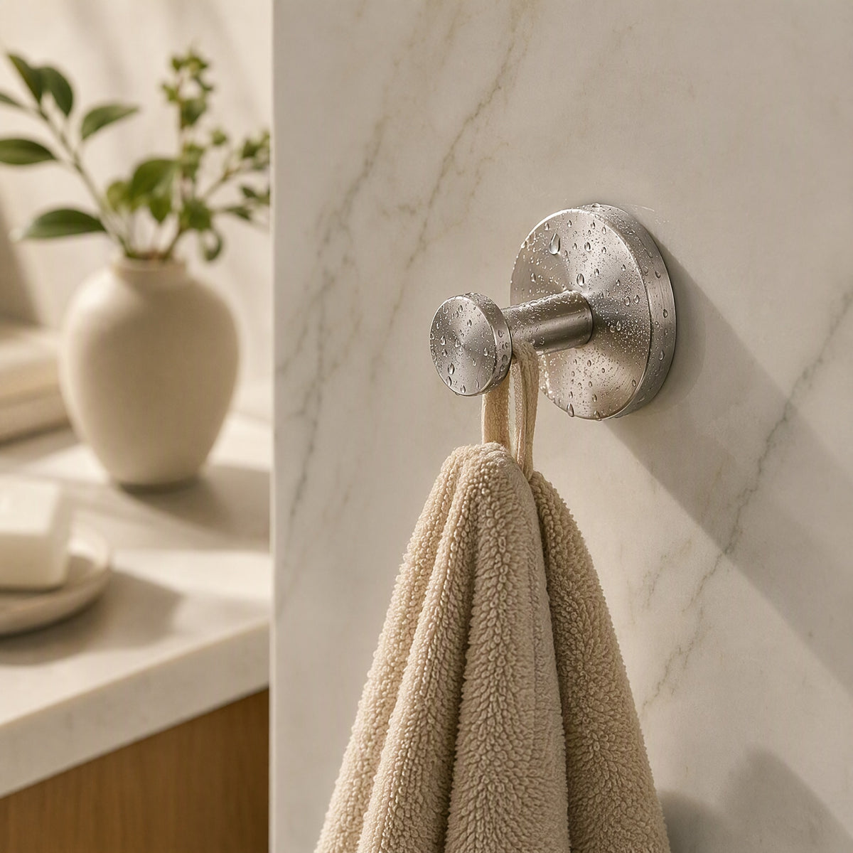 Sealhook™ Stainless Steel Suction Cup Hook, styled close view