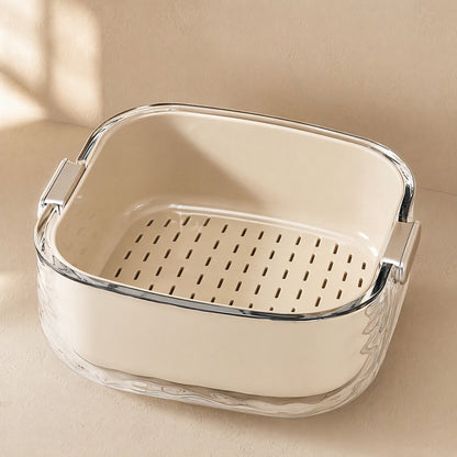 Vegwash™ Double Layer Vegetable Washing Basin, material and detail close-up