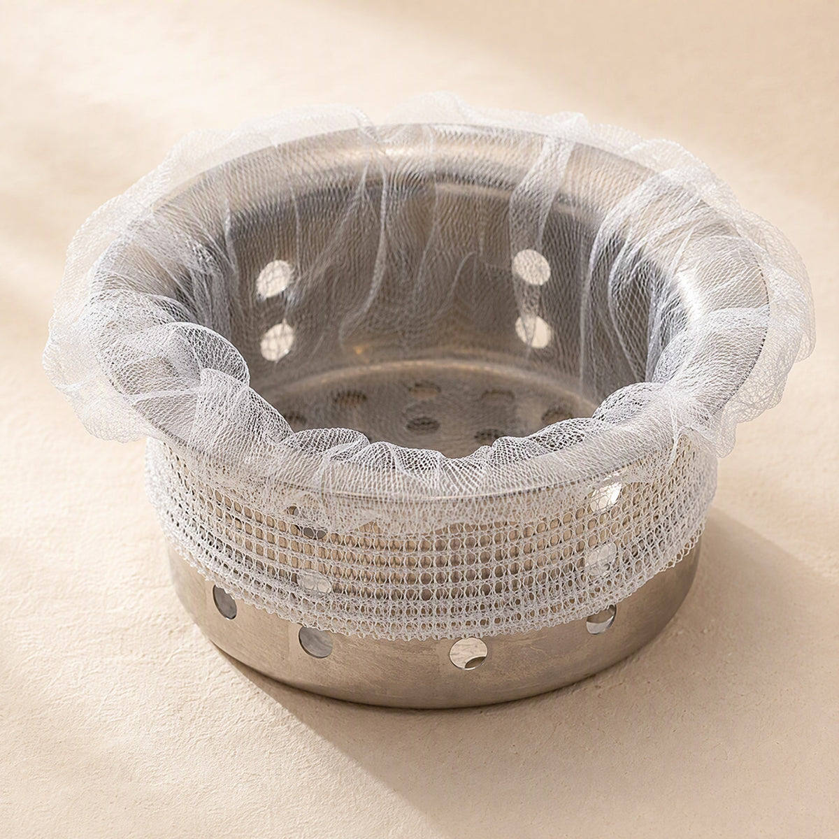 Tossveil™ Disposable Kitchen Sink Drain Strainer, material and detail close-up