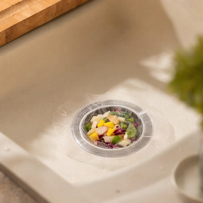 Tossveil™ Disposable Kitchen Sink Drain Strainer, styled close view