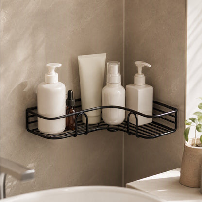Triledge™ Iron Triangle Wall Shelf, styled close view