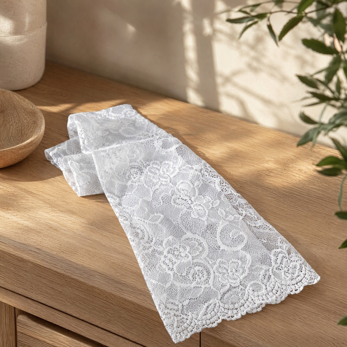 Lacegrace™ Lace Arm Sleeve in a calm home setting