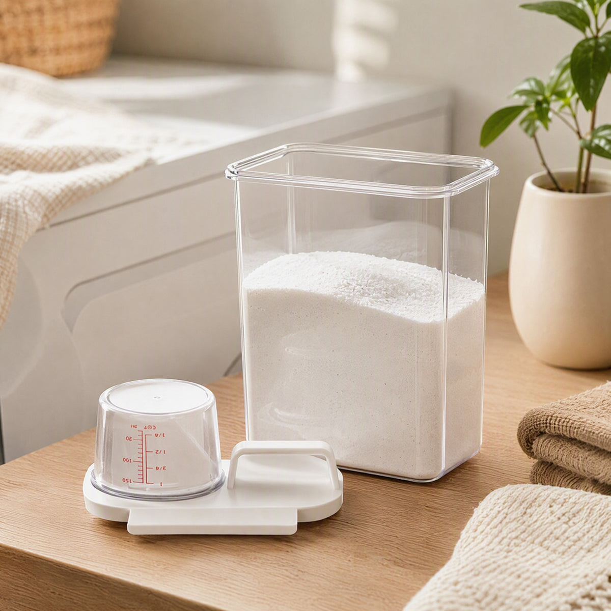 Soapstow™ Plastic Laundry Detergent Storage Box, styled close view