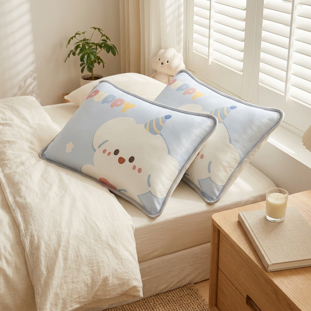 Coolprint™ Printed Polyester Cooling Pillowcase in a calm home setting