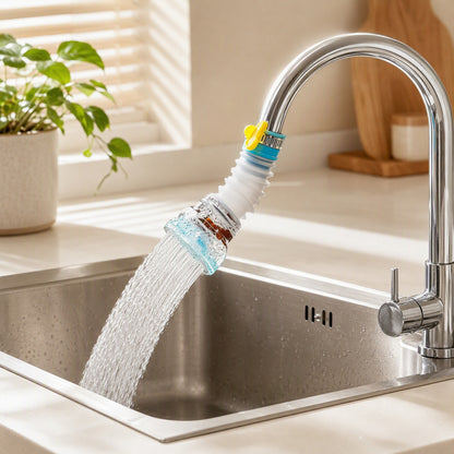 Swiveltap™ ABS Rotating Faucet Extension in a calm home setting