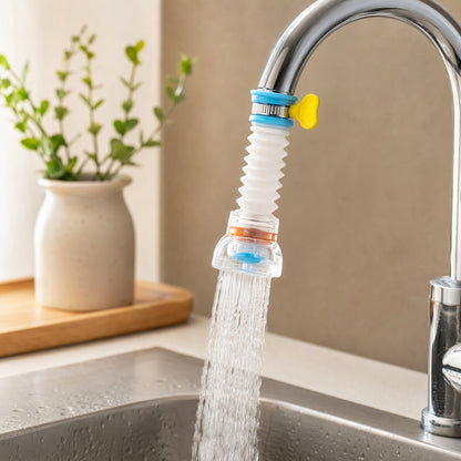 Swiveltap™ ABS Rotating Faucet Extension, styled close view