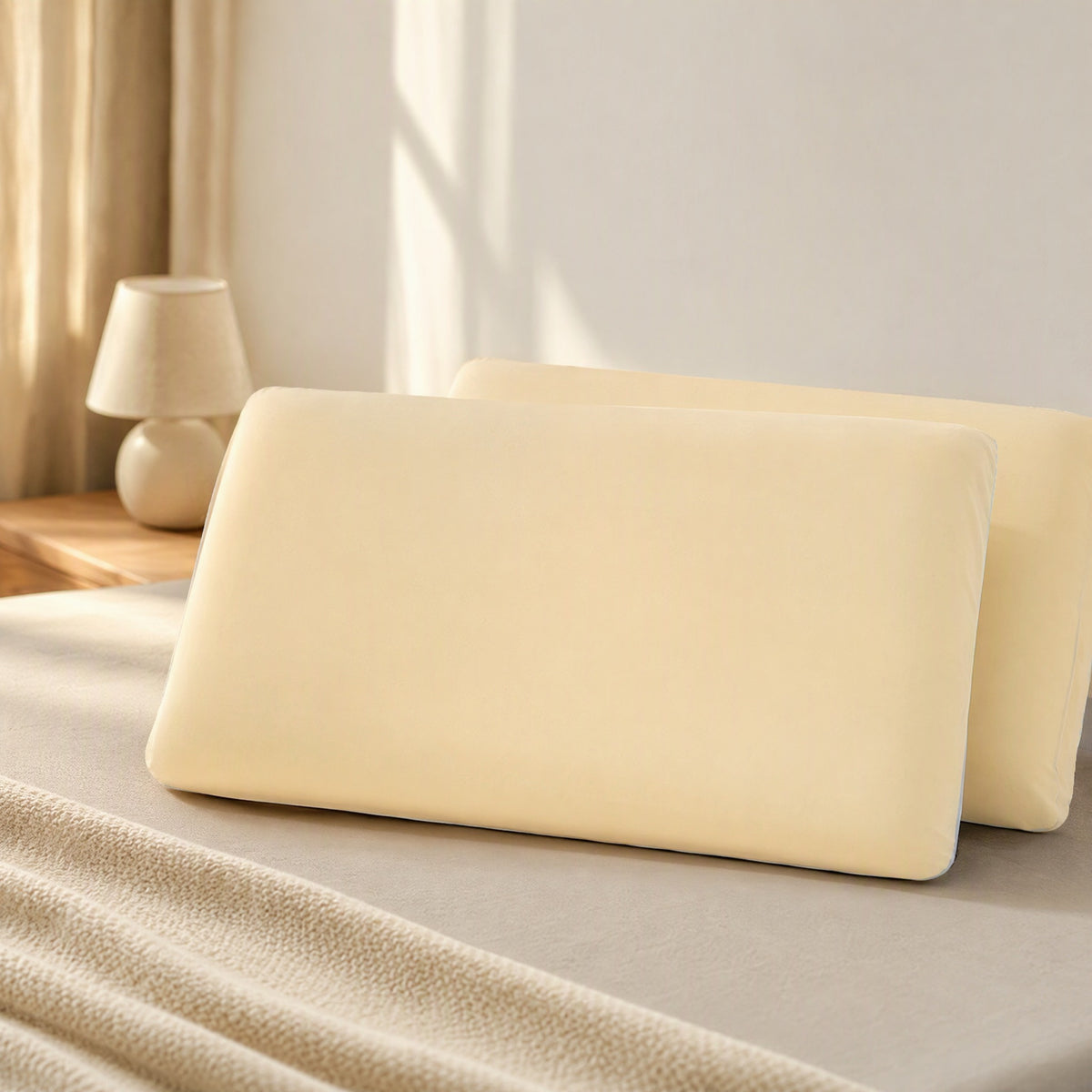 Frostloft™ Cooling Polyester Pillowcase, styled close view