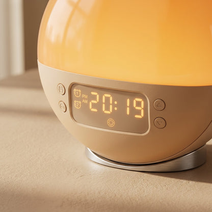 Mornlume™ Sunrise Alarm Clock Night Light, material and detail close-up