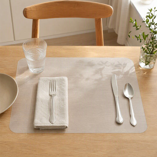Glasslook™ Transparent PP Table Mat in a calm home setting