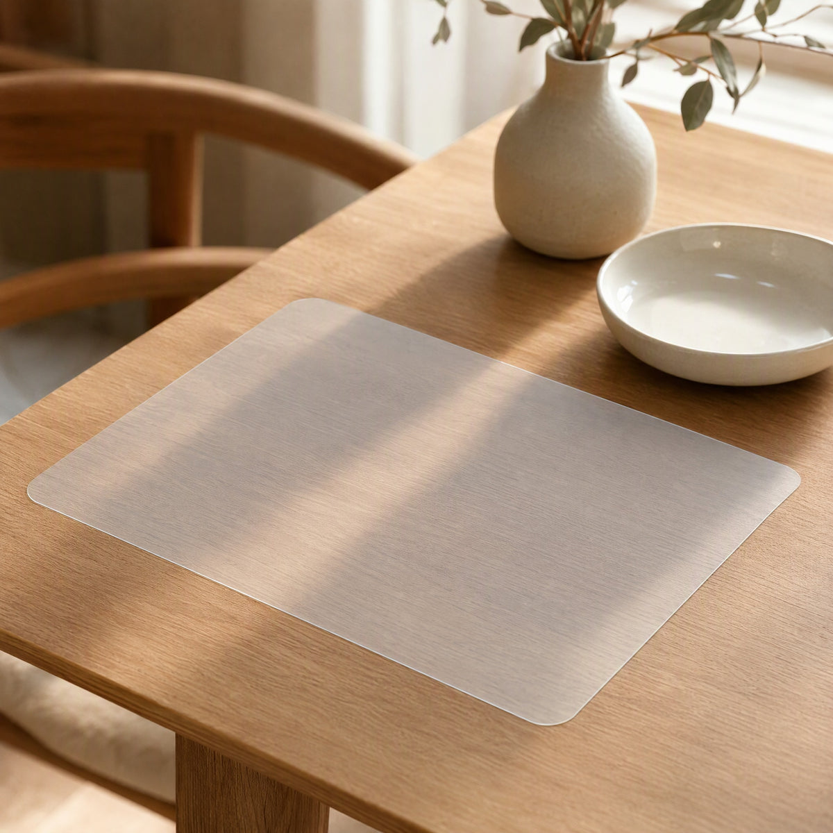 Glasslook™ Transparent PP Table Mat, styled close view