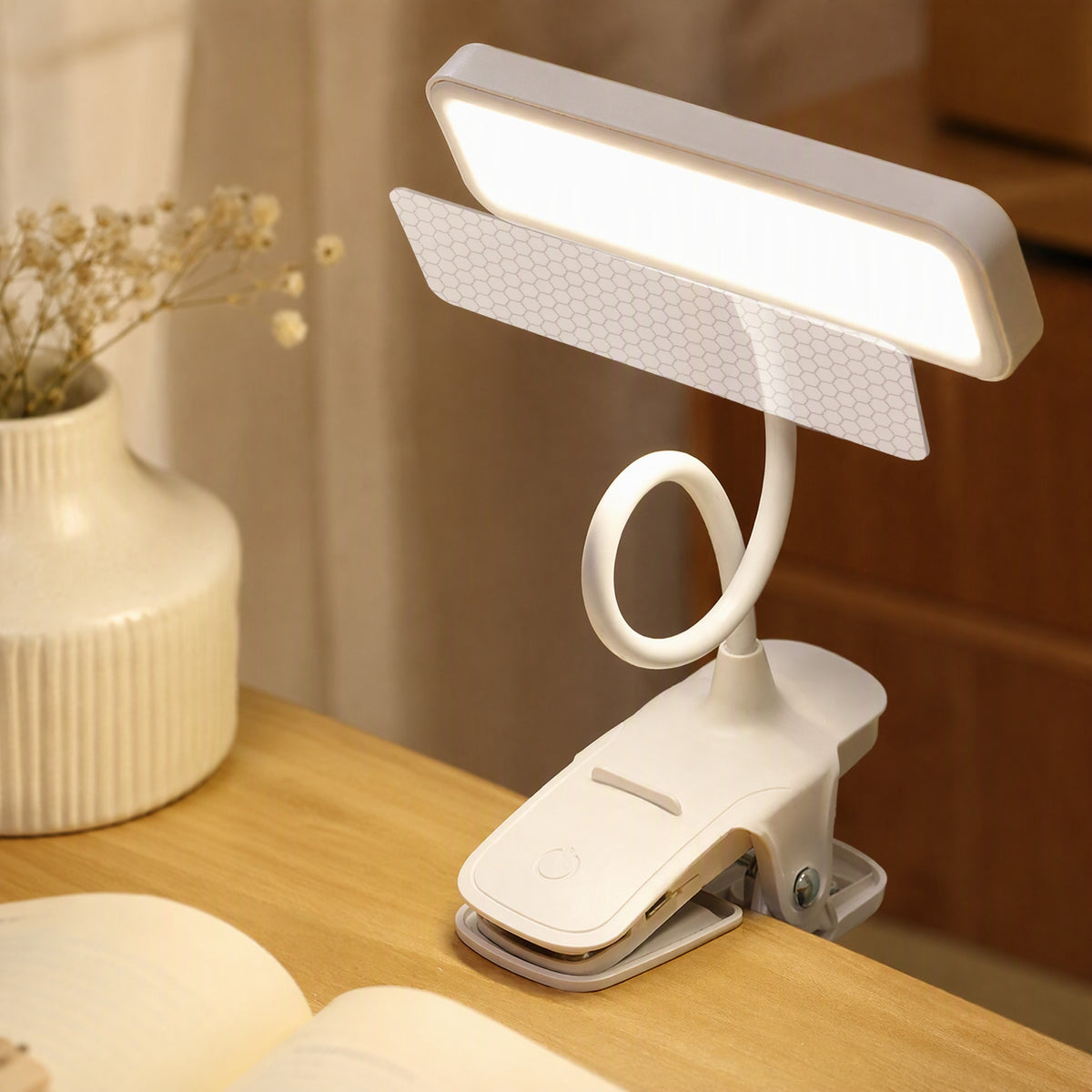 Clipgleam™ Clip-On Table Lamp With Touch Control, styled close view
