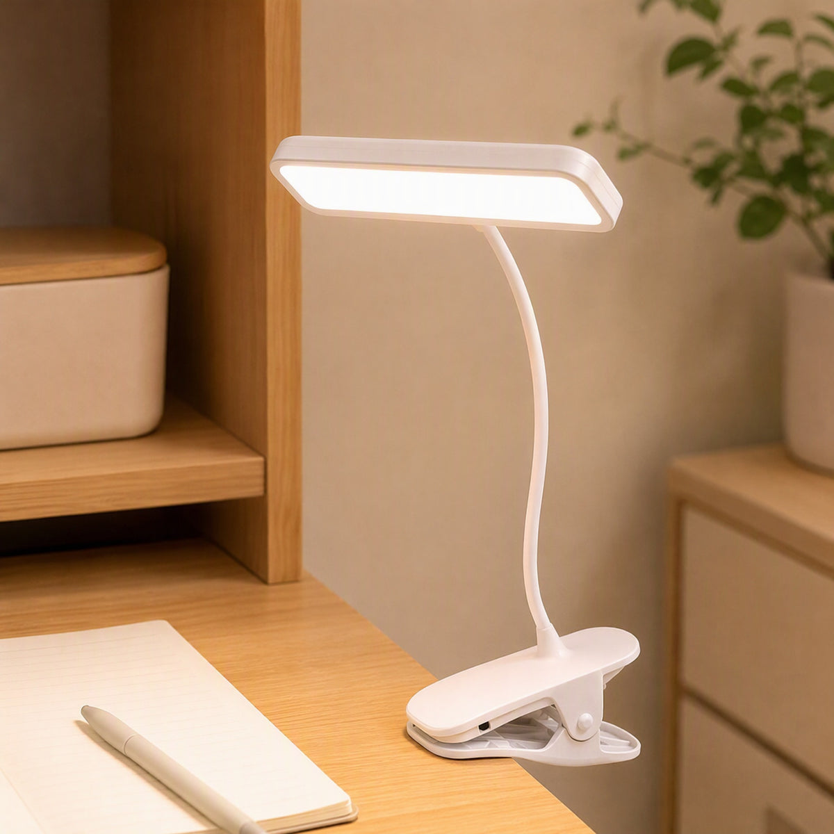 Clipglow™ LED Clip-On Desk Lamp, styled close view