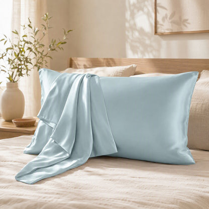 Silknap™ Simulated Silk Pillowcases in a calm home setting