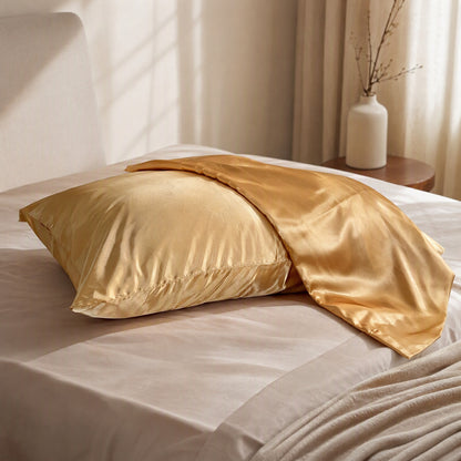 Silknap™ Simulated Silk Pillowcases, styled close view
